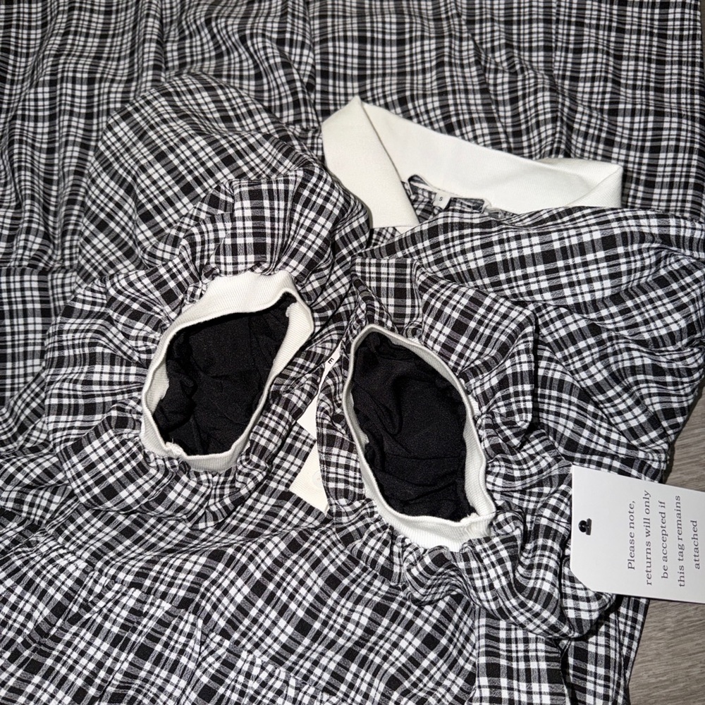 English Factory plaid A-line tiered midi dress - Picture 6 of 13